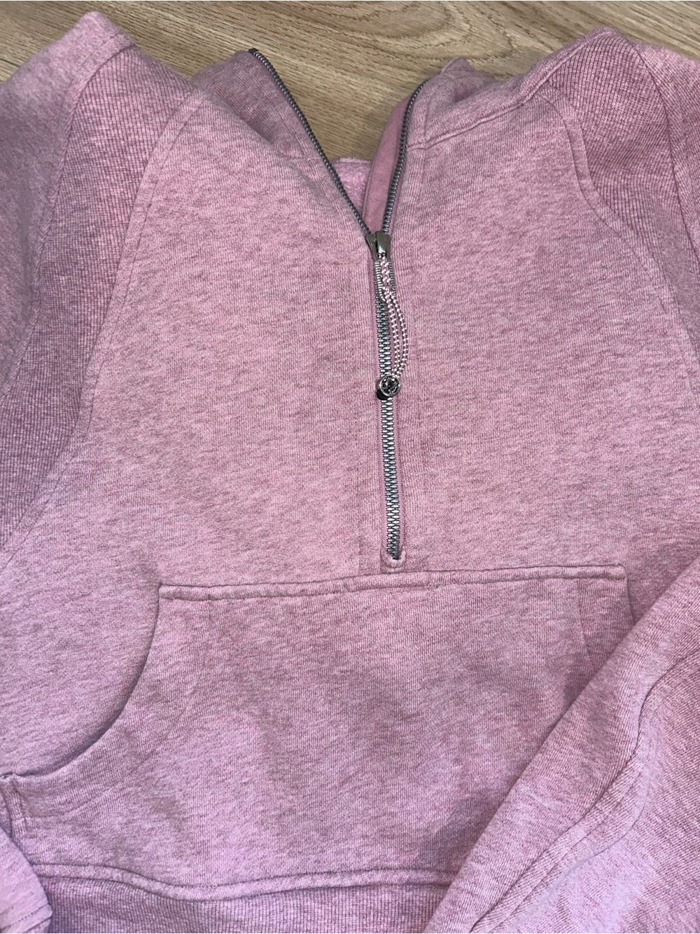 lululemon athletica Mauve/Pink Half-Zip Hoodie Sweatshirt - Picture 3 of 4